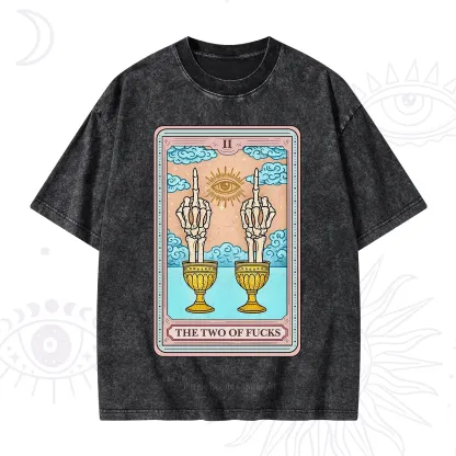 Purplehecate The Two of Fucks Tarot Washed T-Shirt