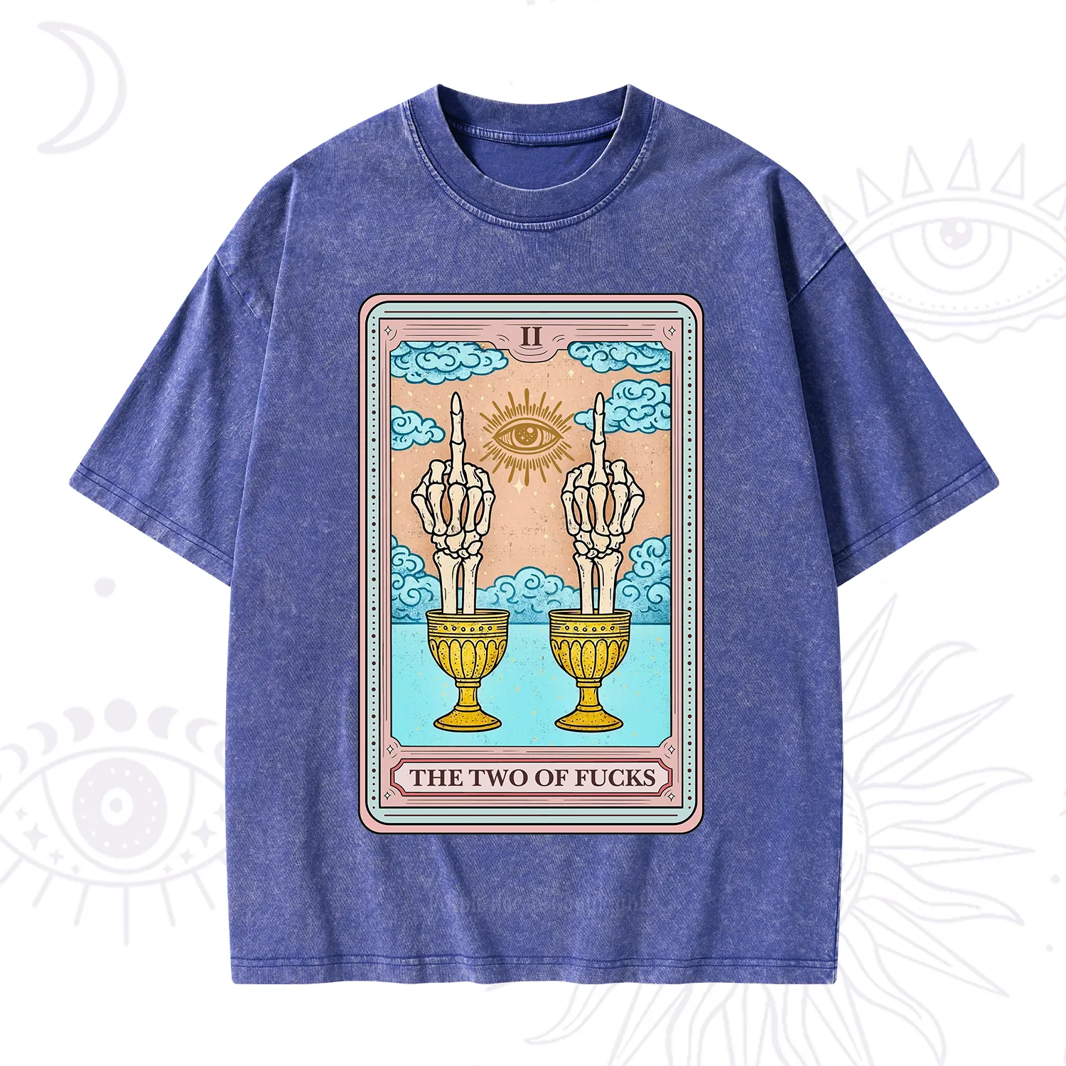 Purplehecate The Two of Fucks Tarot Washed T-Shirt