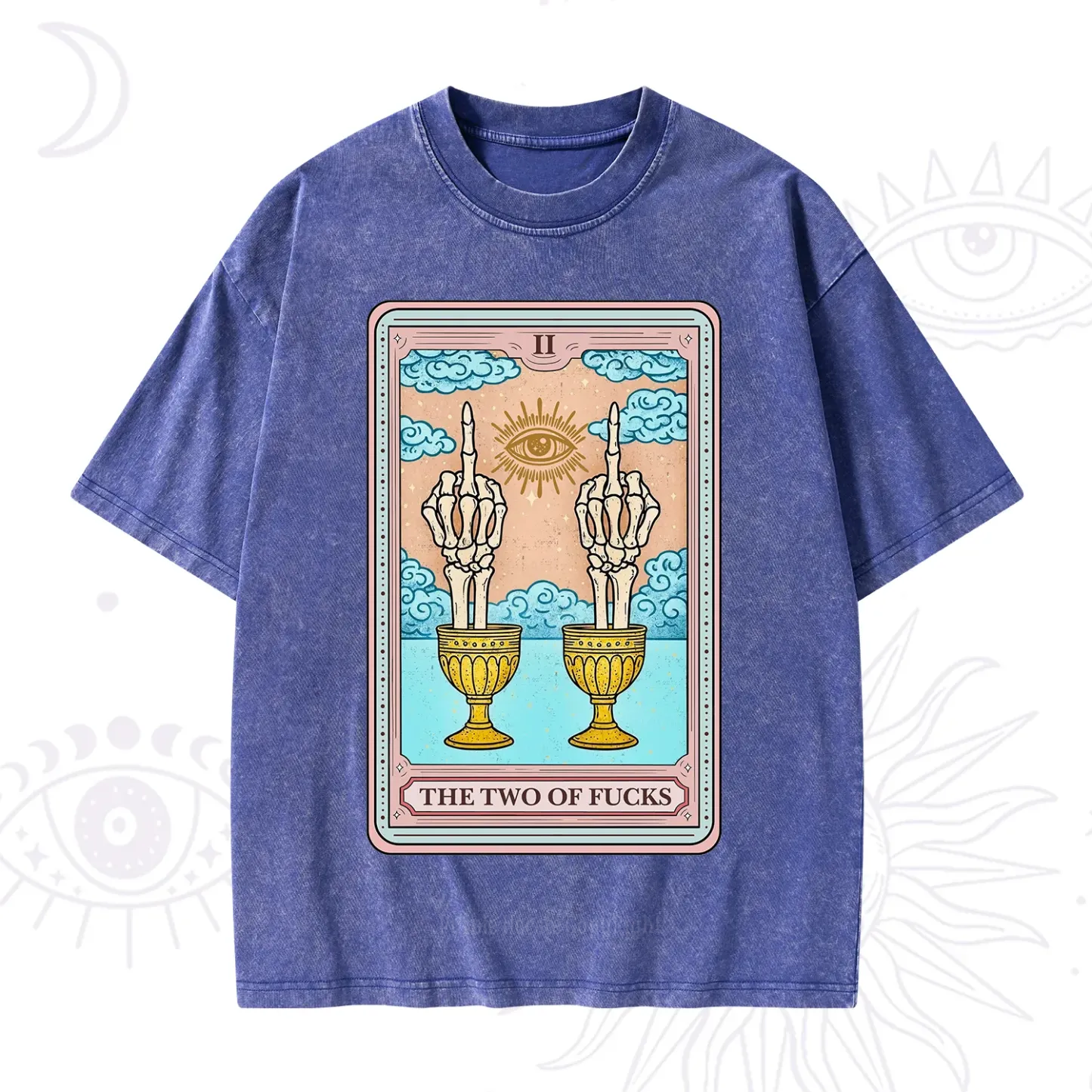 Purplehecate The Two of Fucks Tarot Washed T-Shirt