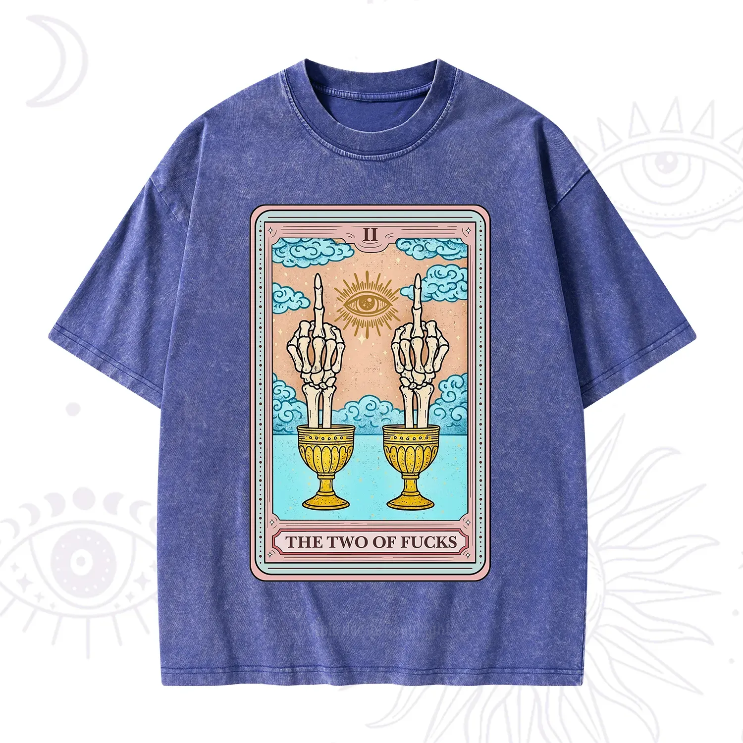 Purplehecate The Two of Fucks Tarot Washed T-Shirt