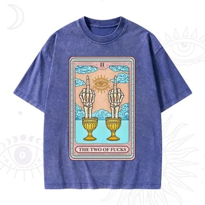 Purplehecate The Two of Fucks Tarot Washed T-Shirt