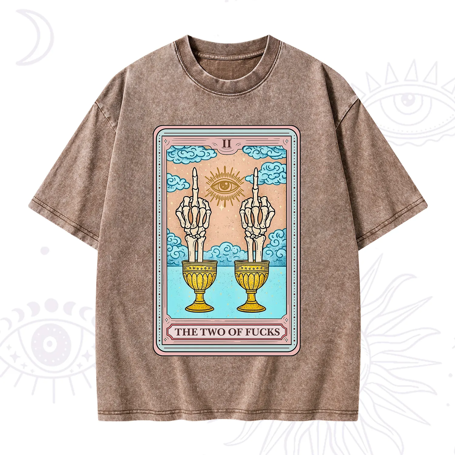 Purplehecate The Two of Fucks Tarot Washed T-Shirt
