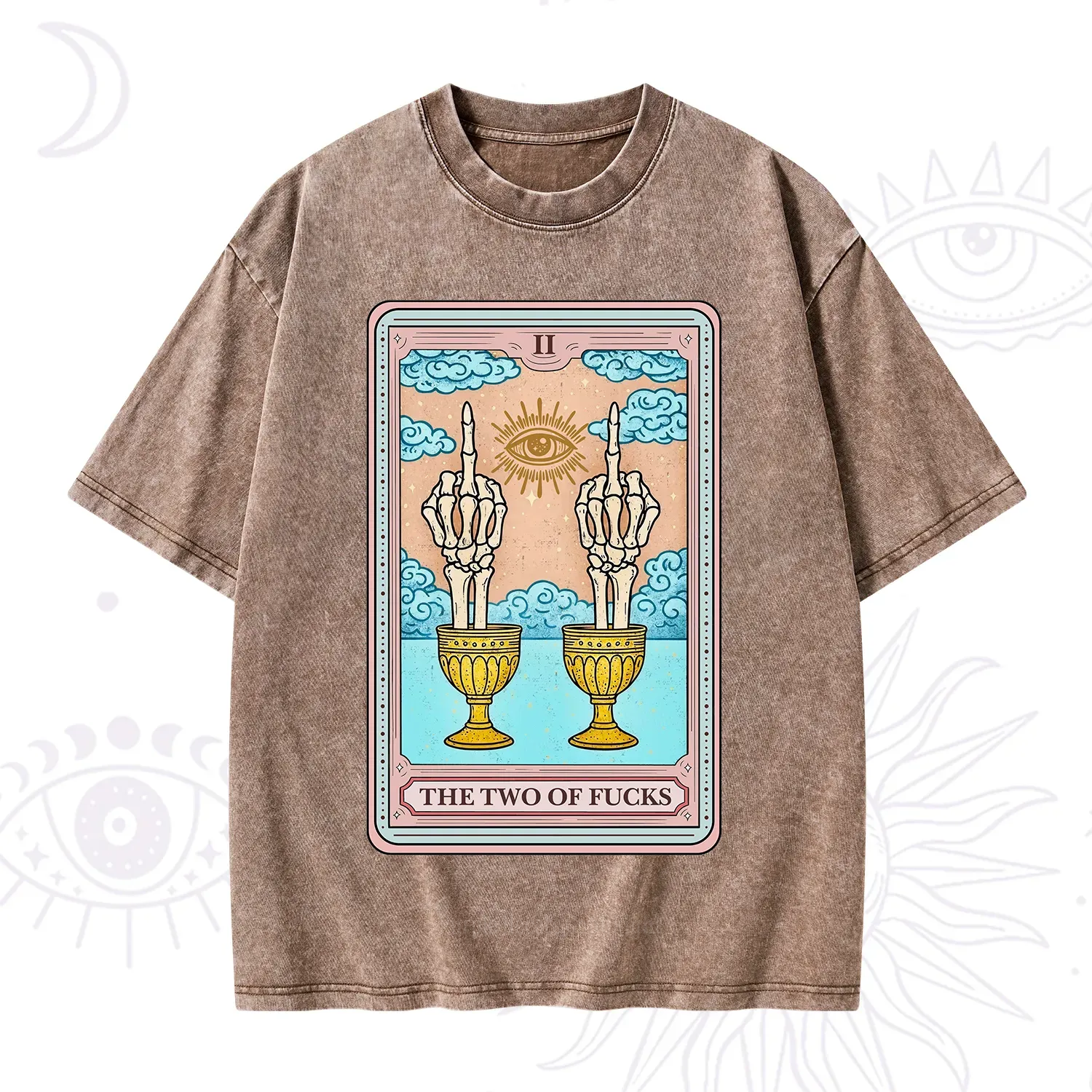 Purplehecate The Two of Fucks Tarot Washed T-Shirt