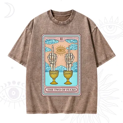 Purplehecate The Two of Fucks Tarot Washed T-Shirt