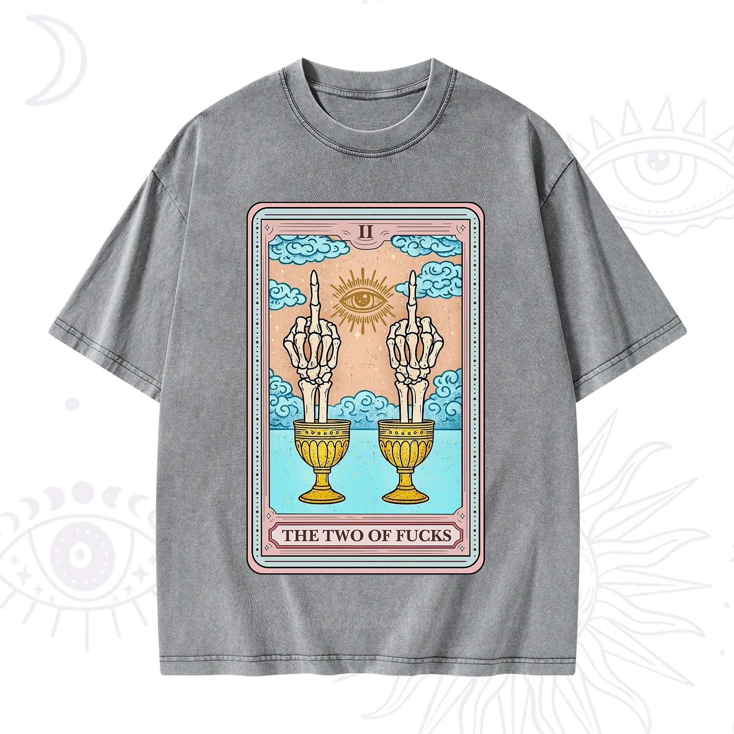 Purplehecate The Two of Fucks Tarot Washed T-Shirt