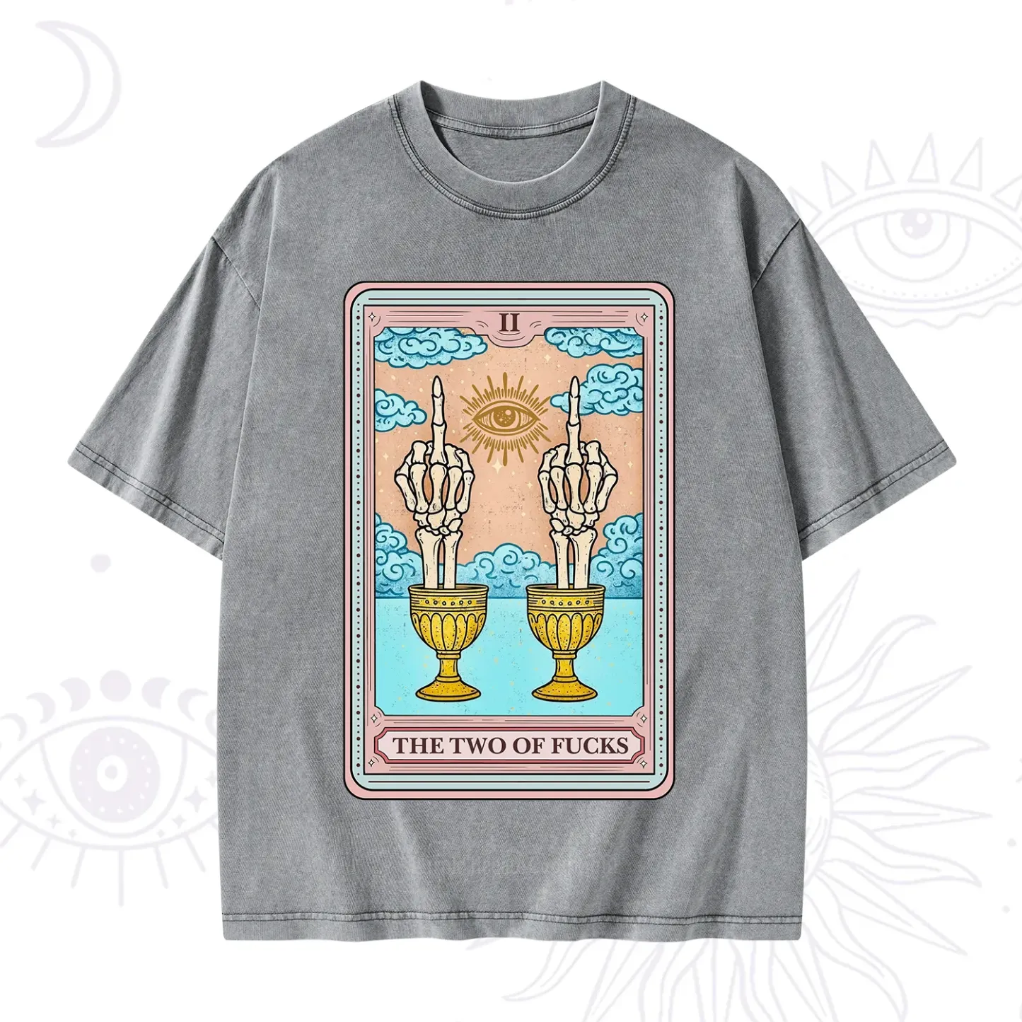 Purplehecate The Two of Fucks Tarot Washed T-Shirt