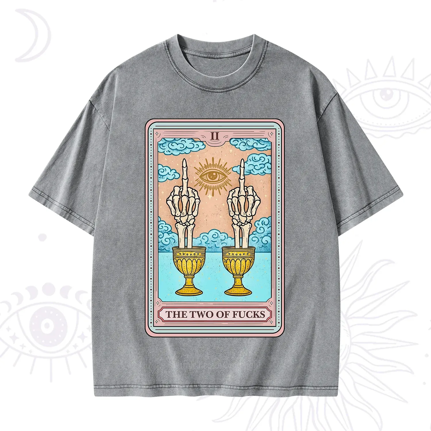 Purplehecate The Two of Fucks Tarot Washed T-Shirt