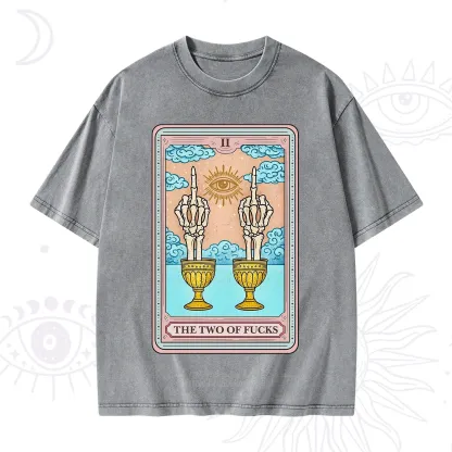 Purplehecate The Two of Fucks Tarot Washed T-Shirt