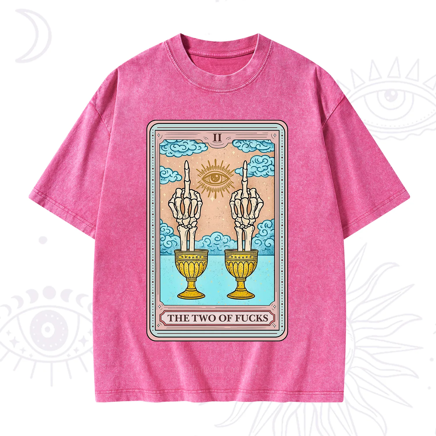 Purplehecate The Two of Fucks Tarot Washed T-Shirt
