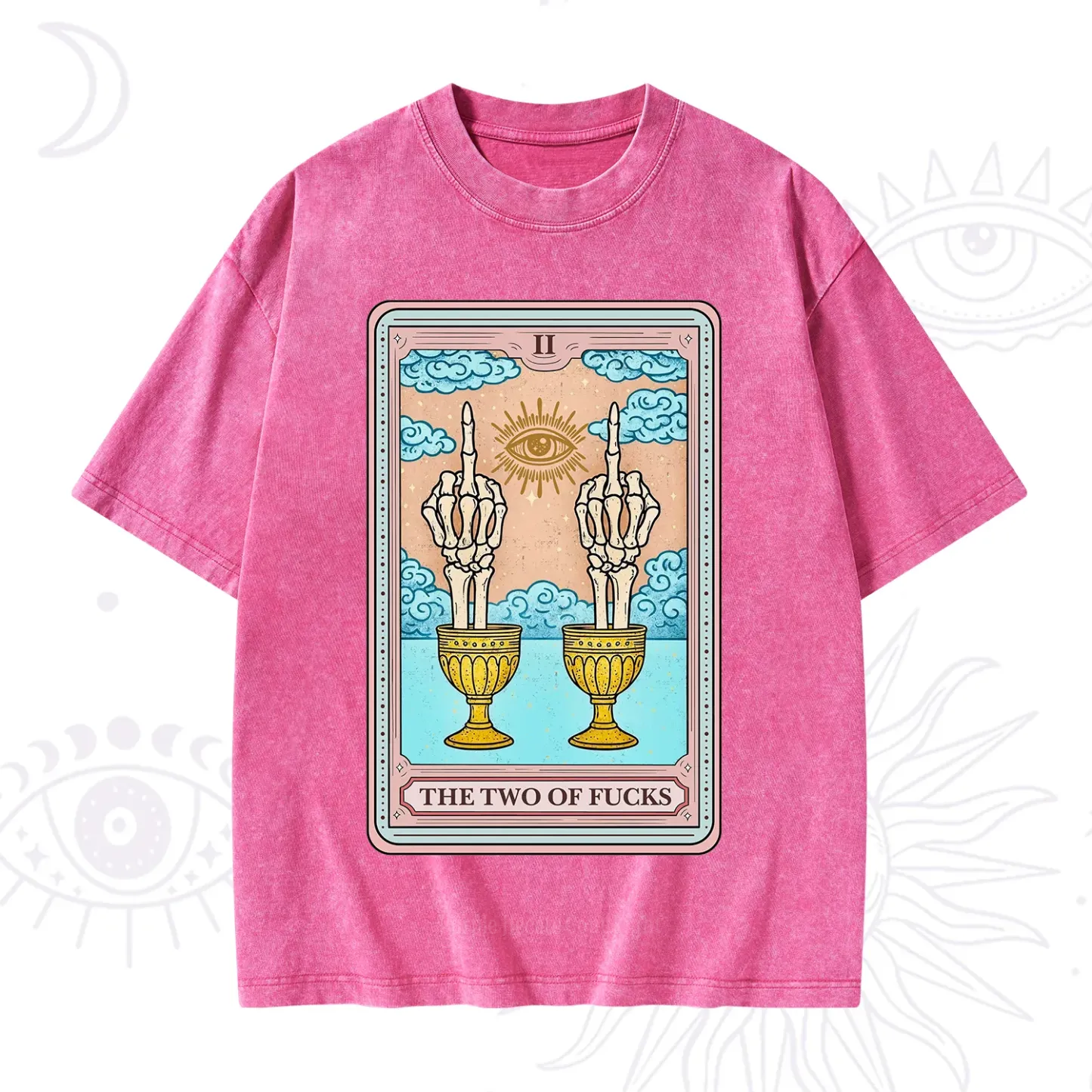 Purplehecate The Two of Fucks Tarot Washed T-Shirt