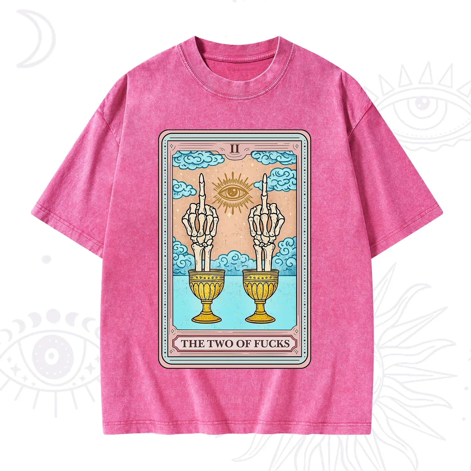Purplehecate The Two of Fucks Tarot Washed T-Shirt