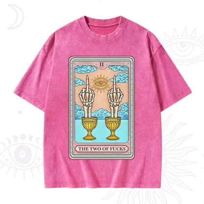 Purplehecate The Two of Fucks Tarot Washed T-Shirt