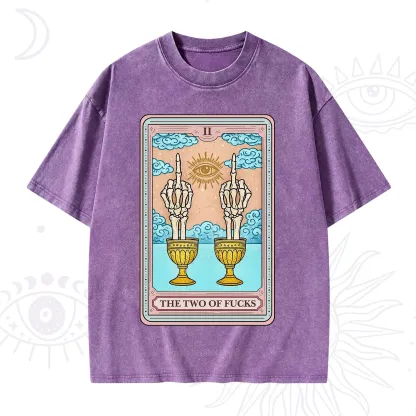 Purplehecate The Two of Fucks Tarot Washed T-Shirt