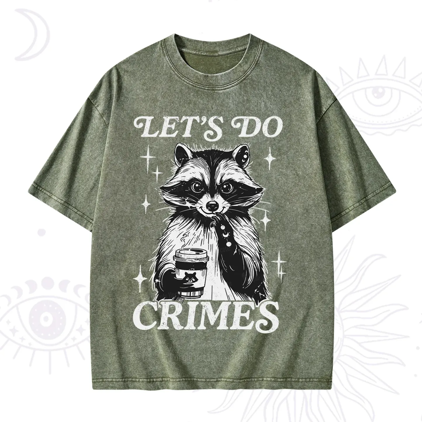 Purplehecate Let's Do Crimes Raccoon Washed T-Shirt