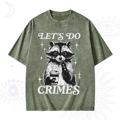 Purplehecate Let's Do Crimes Raccoon Washed T-Shirt