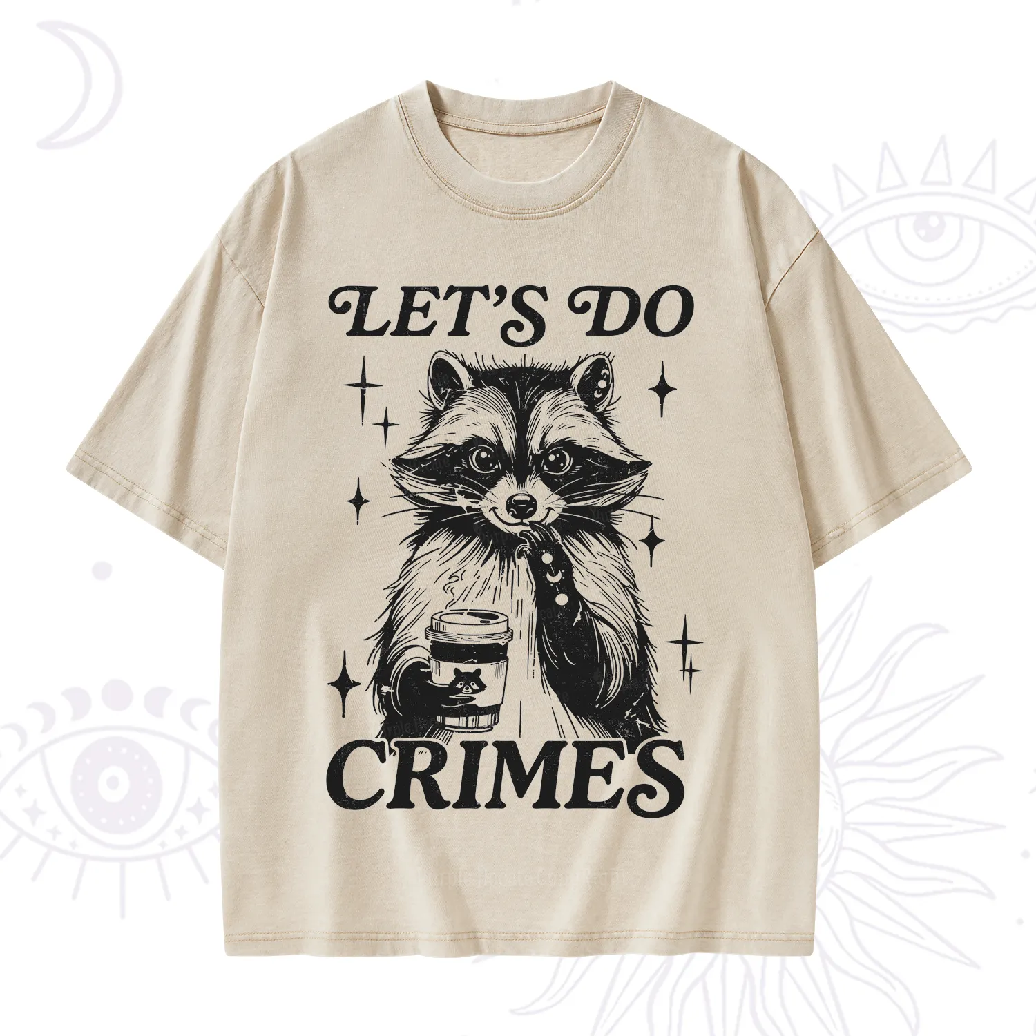 Purplehecate Let's Do Crimes Raccoon Washed T-Shirt