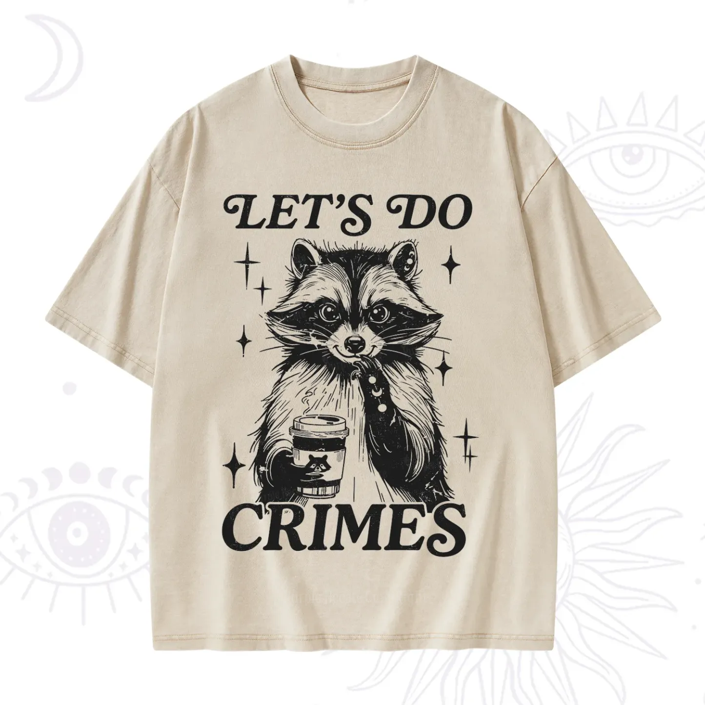Purplehecate Let's Do Crimes Raccoon Washed T-Shirt