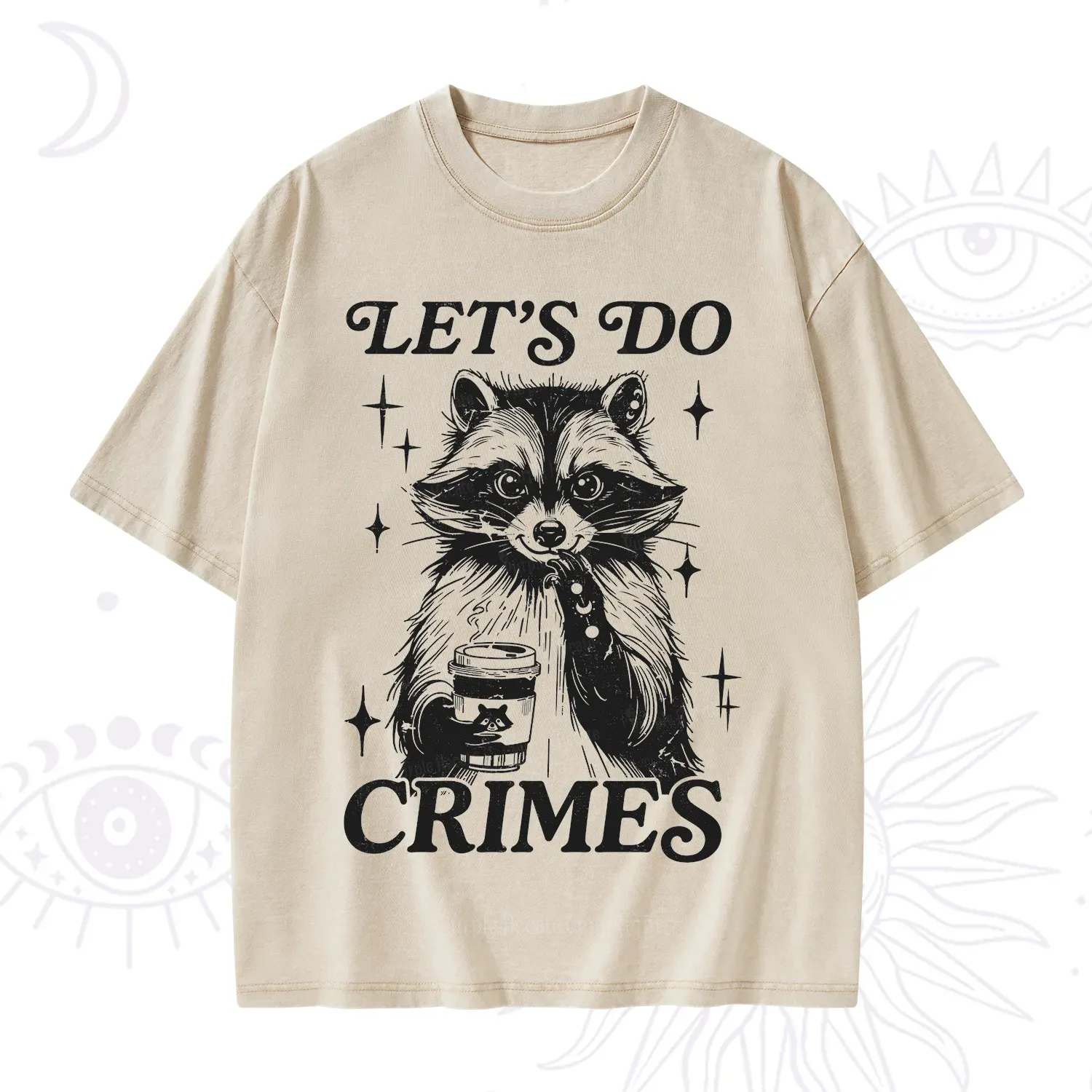 Purplehecate Let's Do Crimes Raccoon Washed T-Shirt