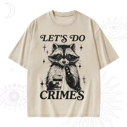 Purplehecate Let's Do Crimes Raccoon Washed T-Shirt