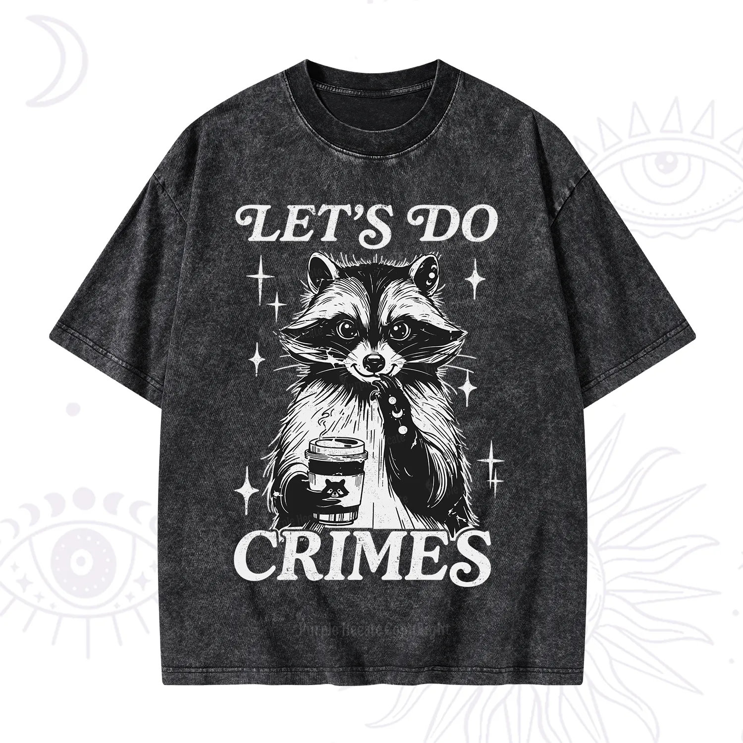 Purplehecate Let's Do Crimes Raccoon Washed T-Shirt