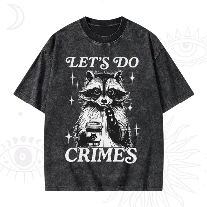Purplehecate Let's Do Crimes Raccoon Washed T-Shirt