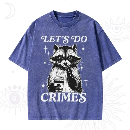 Purplehecate Let's Do Crimes Raccoon Washed T-Shirt
