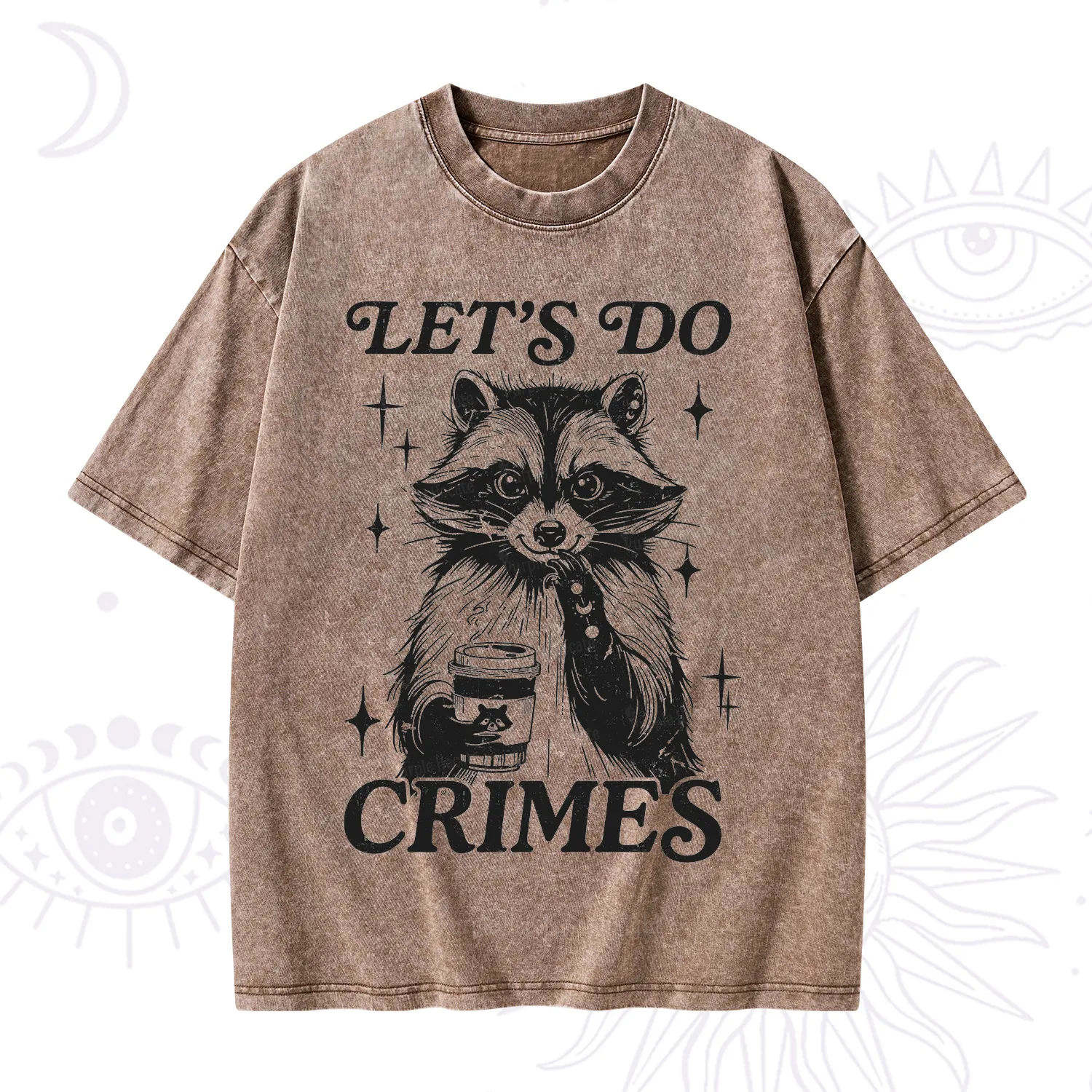 Purplehecate Let's Do Crimes Raccoon Washed T-Shirt