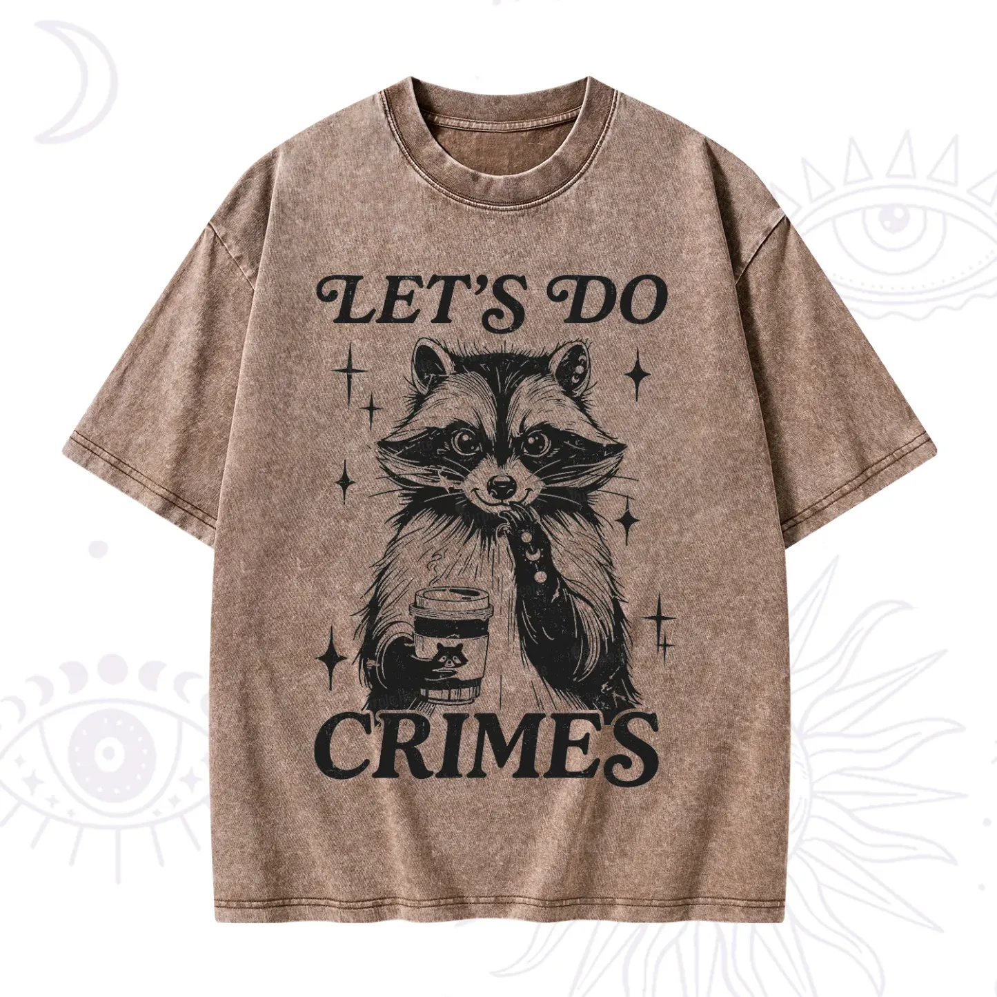 Purplehecate Let's Do Crimes Raccoon Washed T-Shirt