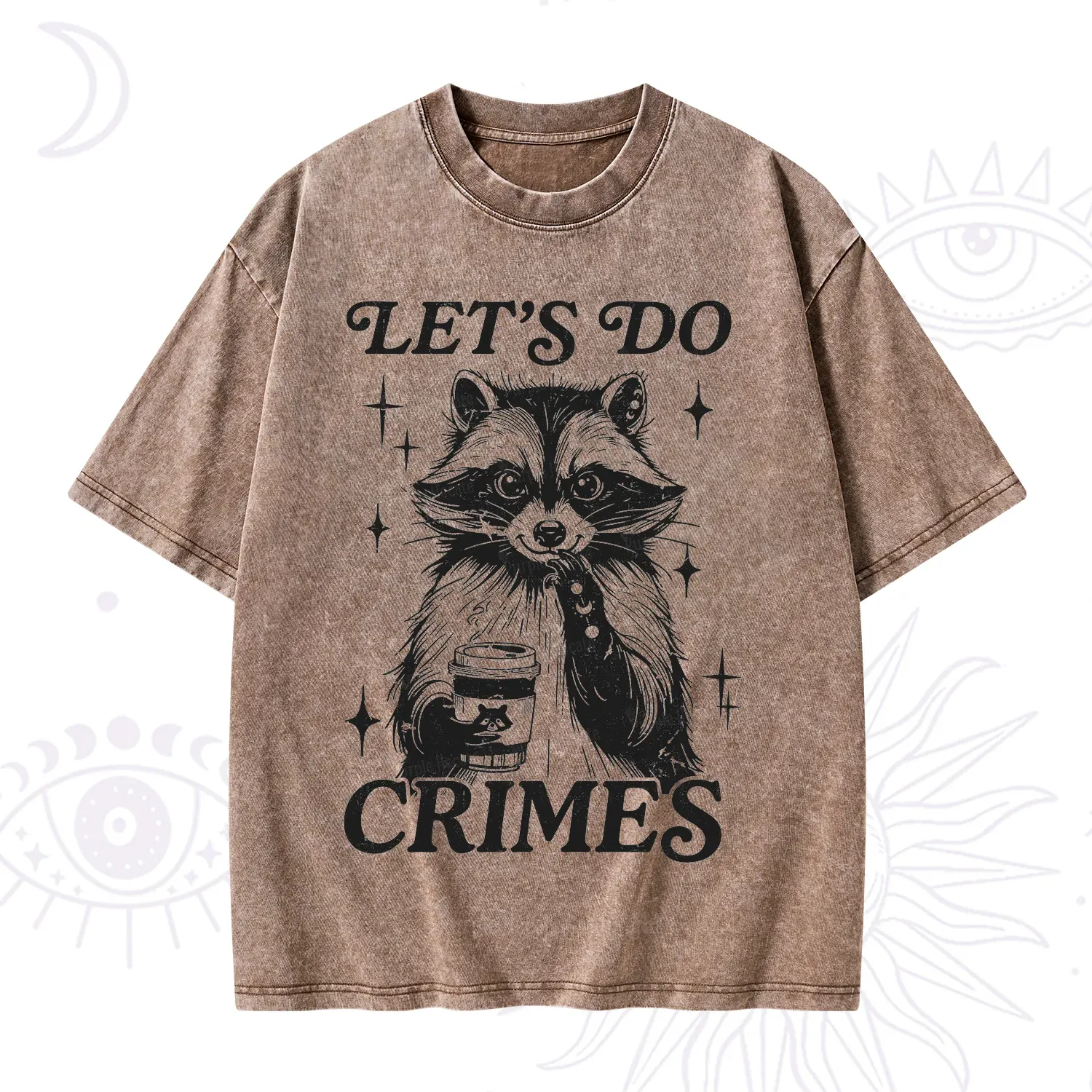 Purplehecate Let's Do Crimes Raccoon Washed T-Shirt