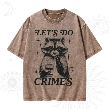 Purplehecate Let's Do Crimes Raccoon Washed T-Shirt