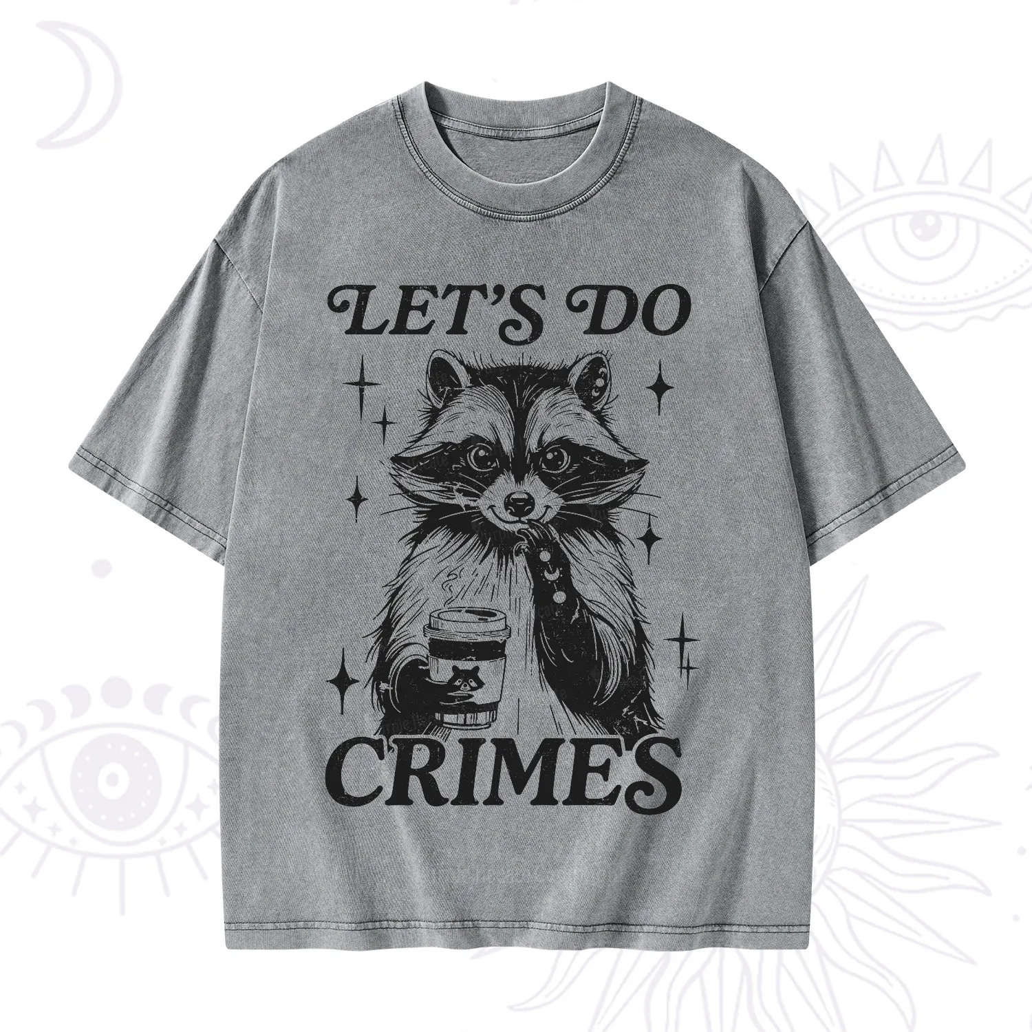 Purplehecate Let's Do Crimes Raccoon Washed T-Shirt