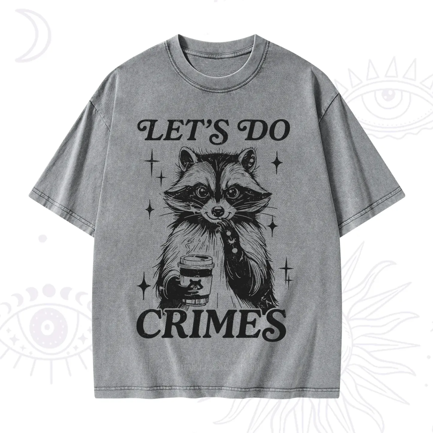 Purplehecate Let's Do Crimes Raccoon Washed T-Shirt