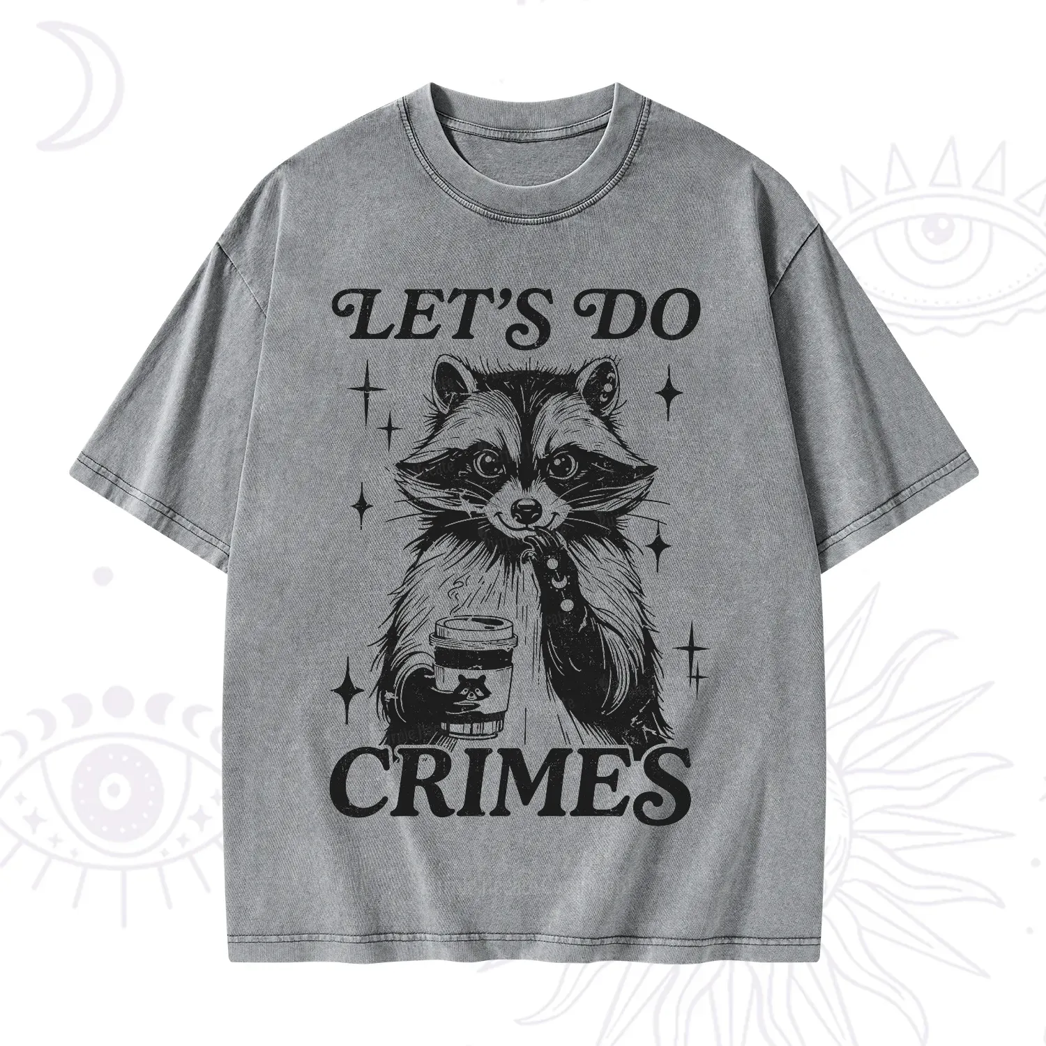 Purplehecate Let's Do Crimes Raccoon Washed T-Shirt