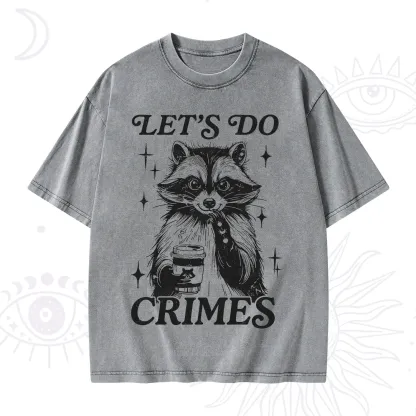 Purplehecate Let's Do Crimes Raccoon Washed T-Shirt