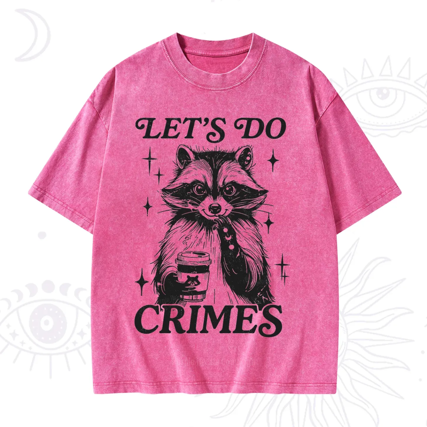 Purplehecate Let's Do Crimes Raccoon Washed T-Shirt