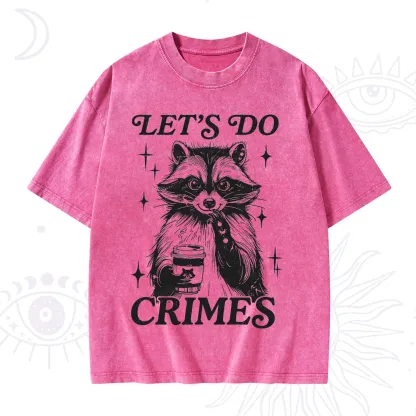 Purplehecate Let's Do Crimes Raccoon Washed T-Shirt
