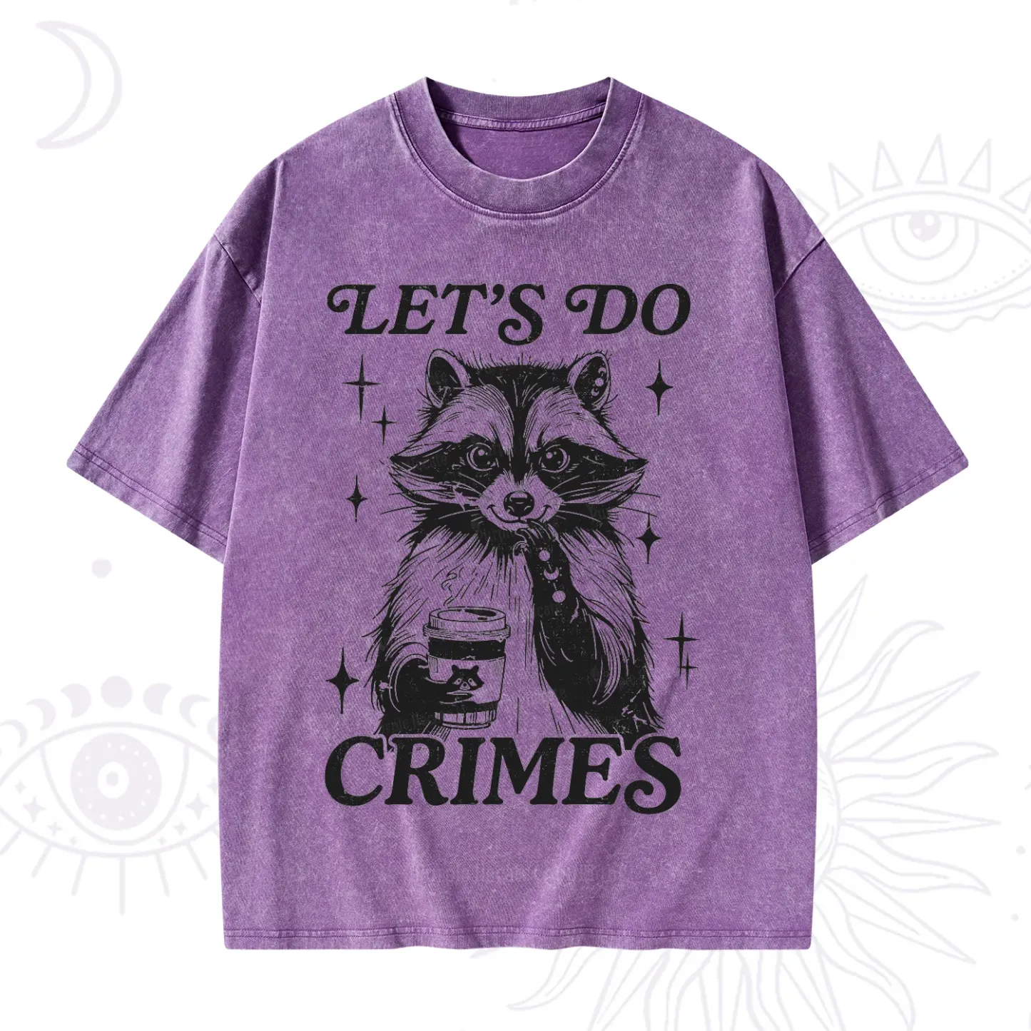 Purplehecate Let's Do Crimes Raccoon Washed T-Shirt