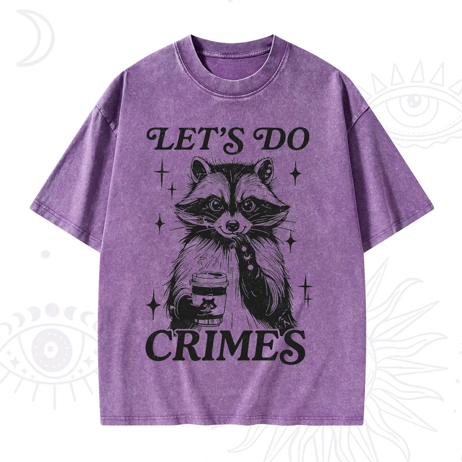 Purplehecate Let's Do Crimes Raccoon Washed T-Shirt