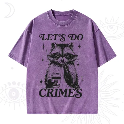 Purplehecate Let's Do Crimes Raccoon Washed T-Shirt