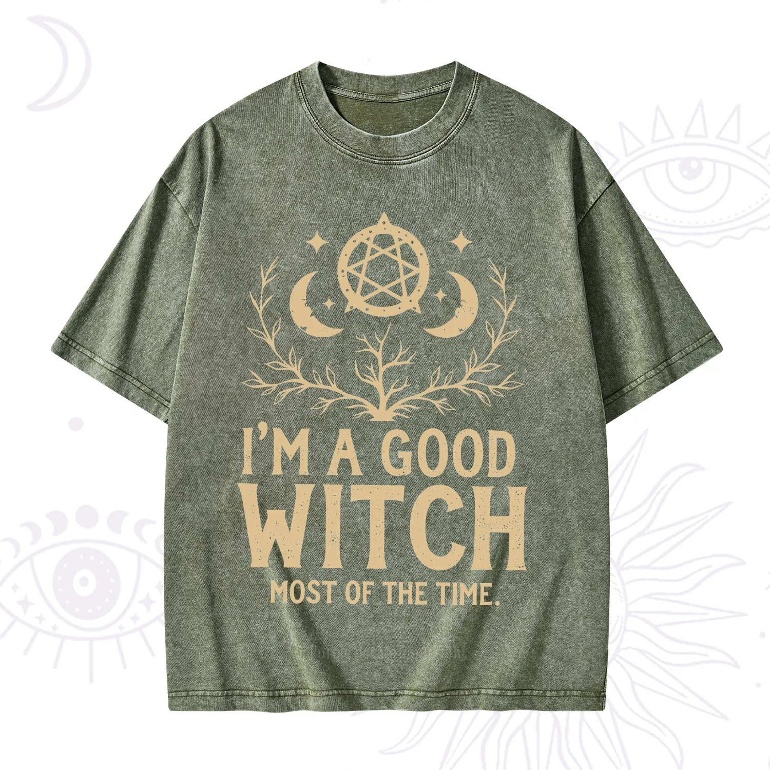 Purplehecate I'm A Good Witch Most Of The Time Washed T-Shirt