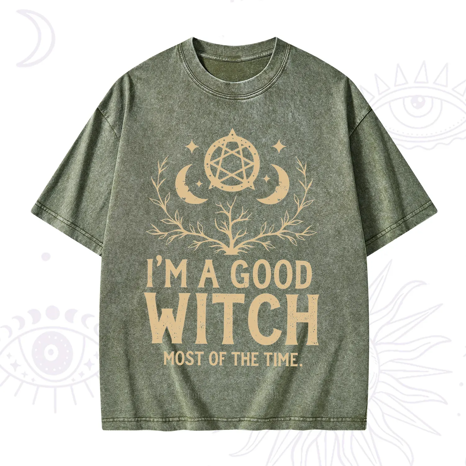 Purplehecate I'm A Good Witch Most Of The Time Washed T-Shirt