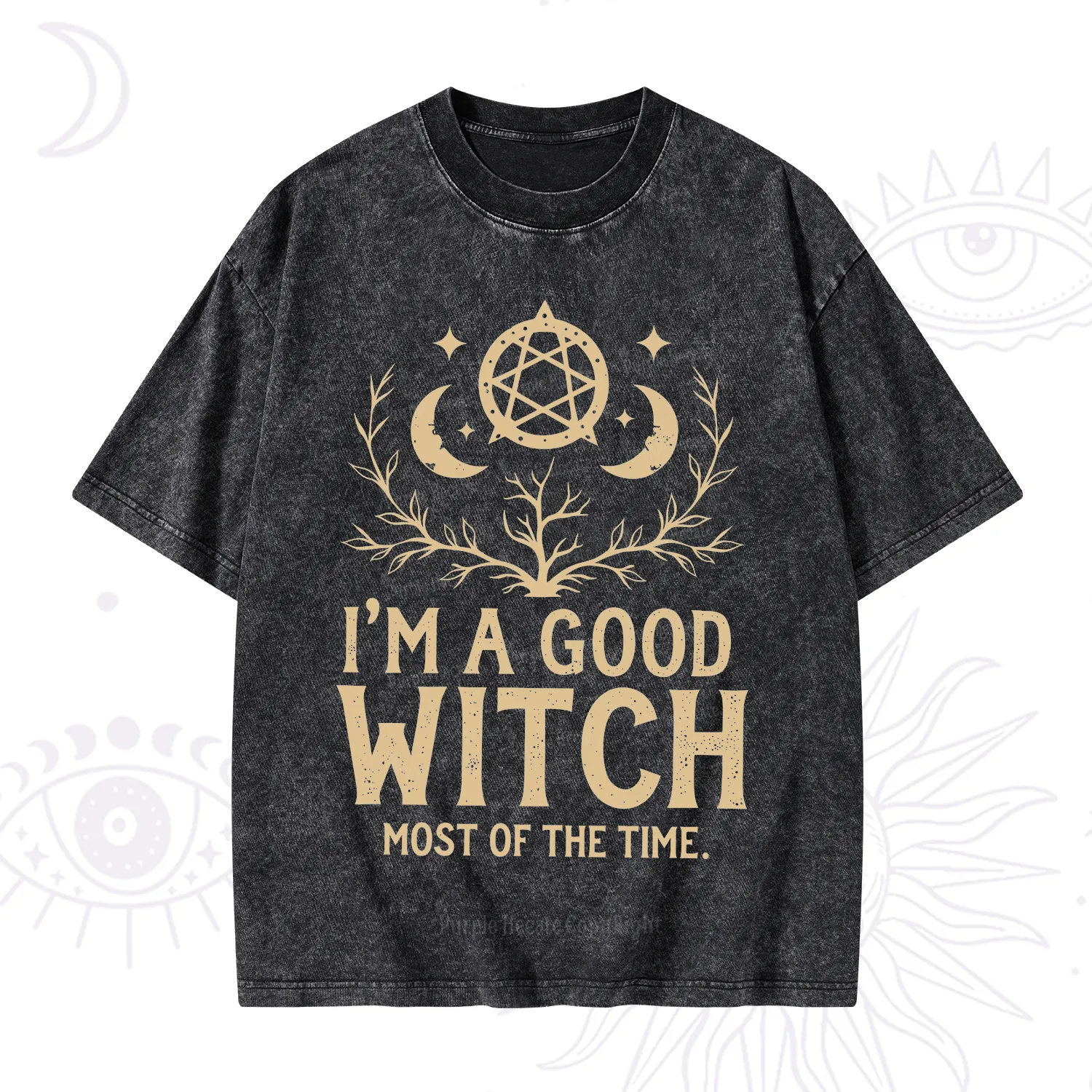 Purplehecate I'm A Good Witch Most Of The Time Washed T-Shirt