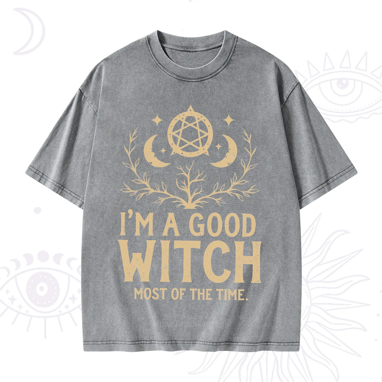 Purplehecate I'm A Good Witch Most Of The Time Washed T-Shirt