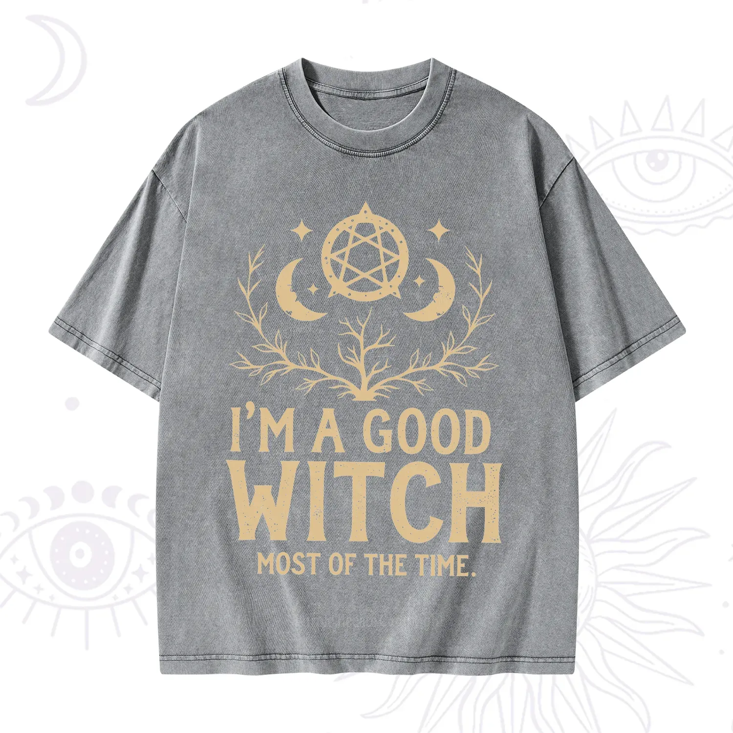Purplehecate I'm A Good Witch Most Of The Time Washed T-Shirt