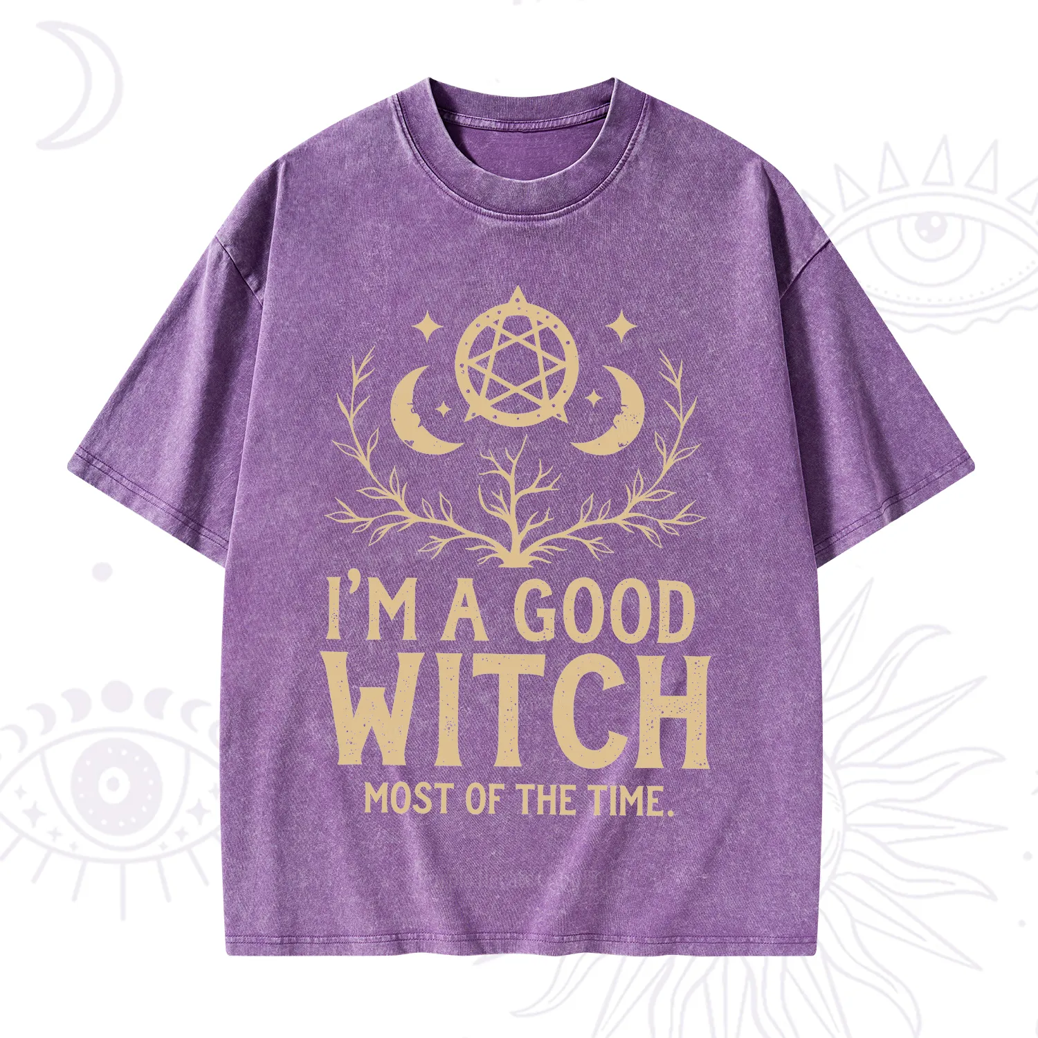 Purplehecate I'm A Good Witch Most Of The Time Washed T-Shirt