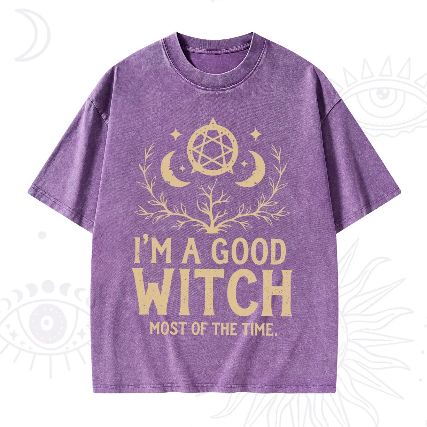Purplehecate I'm A Good Witch Most Of The Time Washed T-Shirt
