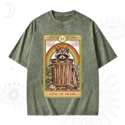 Purplehecate The King of Trash Raccoon Tarot Washed T-Shirt