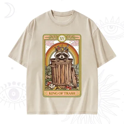 Purplehecate The King of Trash Raccoon Tarot Washed T-Shirt