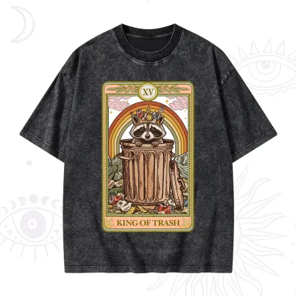 Purplehecate The King of Trash Raccoon Tarot Washed T-Shirt