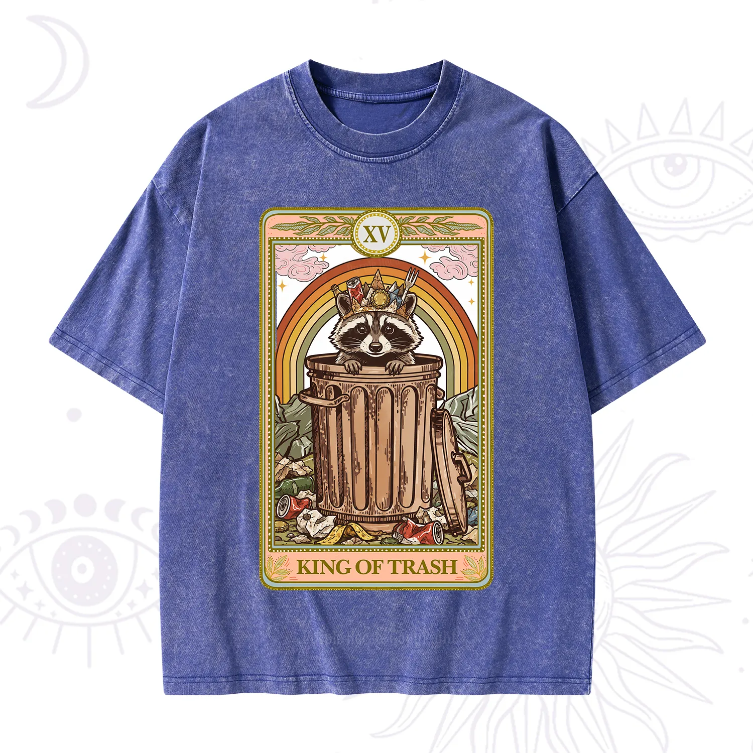 Purplehecate The King of Trash Raccoon Tarot Washed T-Shirt